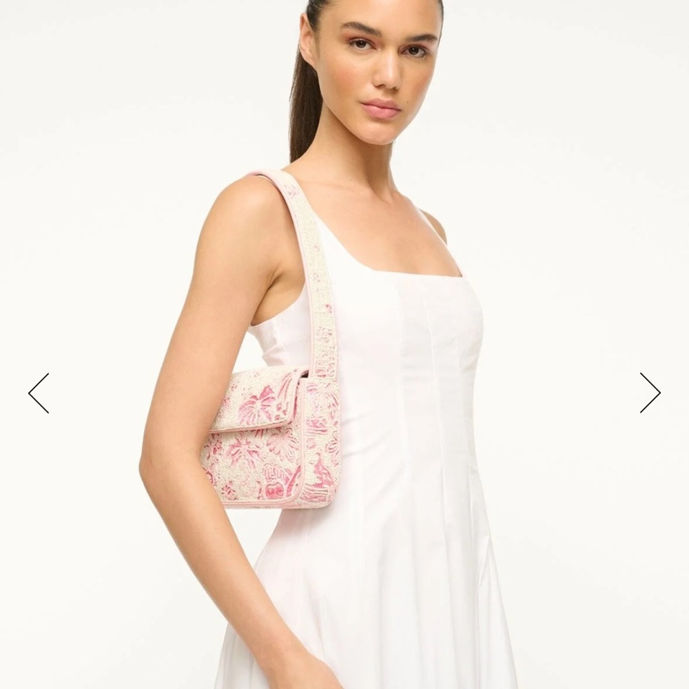 Elegant Pink Floral Shoulder Bag